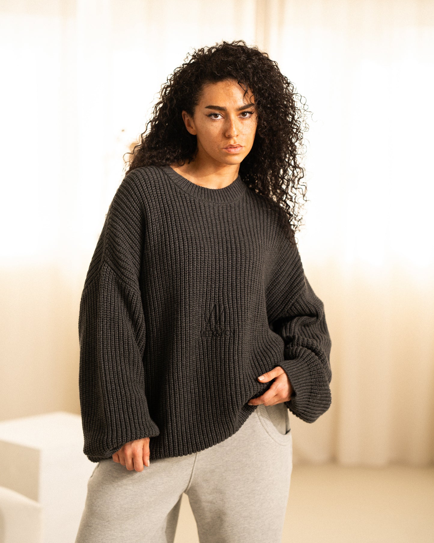 Heavy Knit Sweater - Charcoal