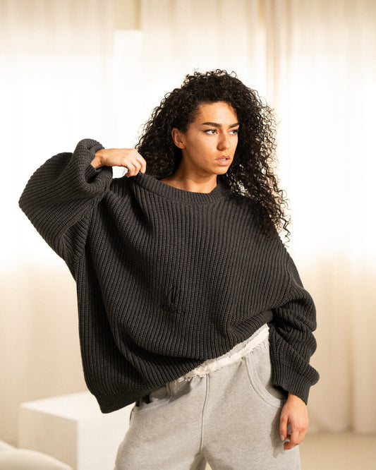 Heavy Knit Sweater - Charcoal