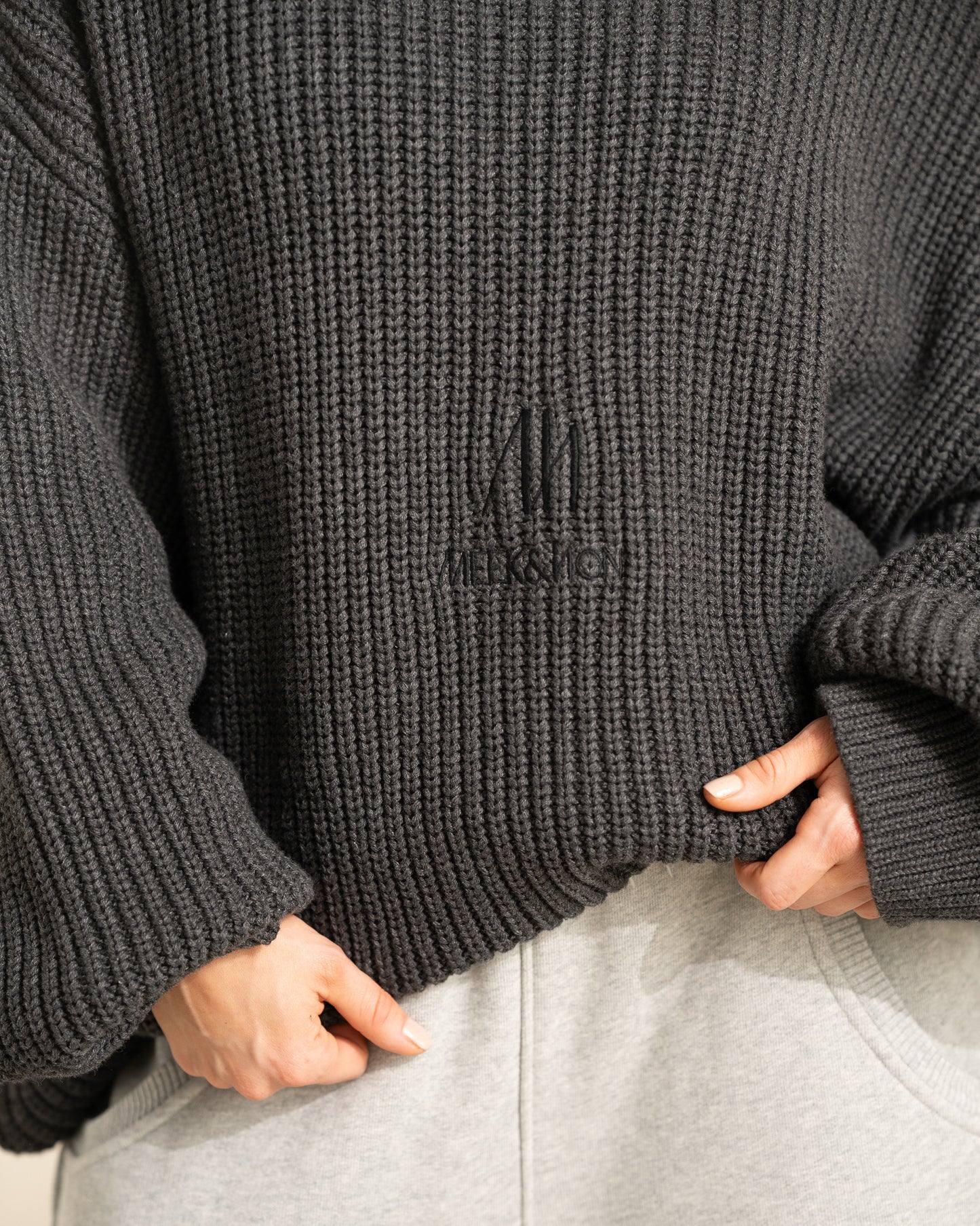 Heavy Knit Sweater - Charcoal